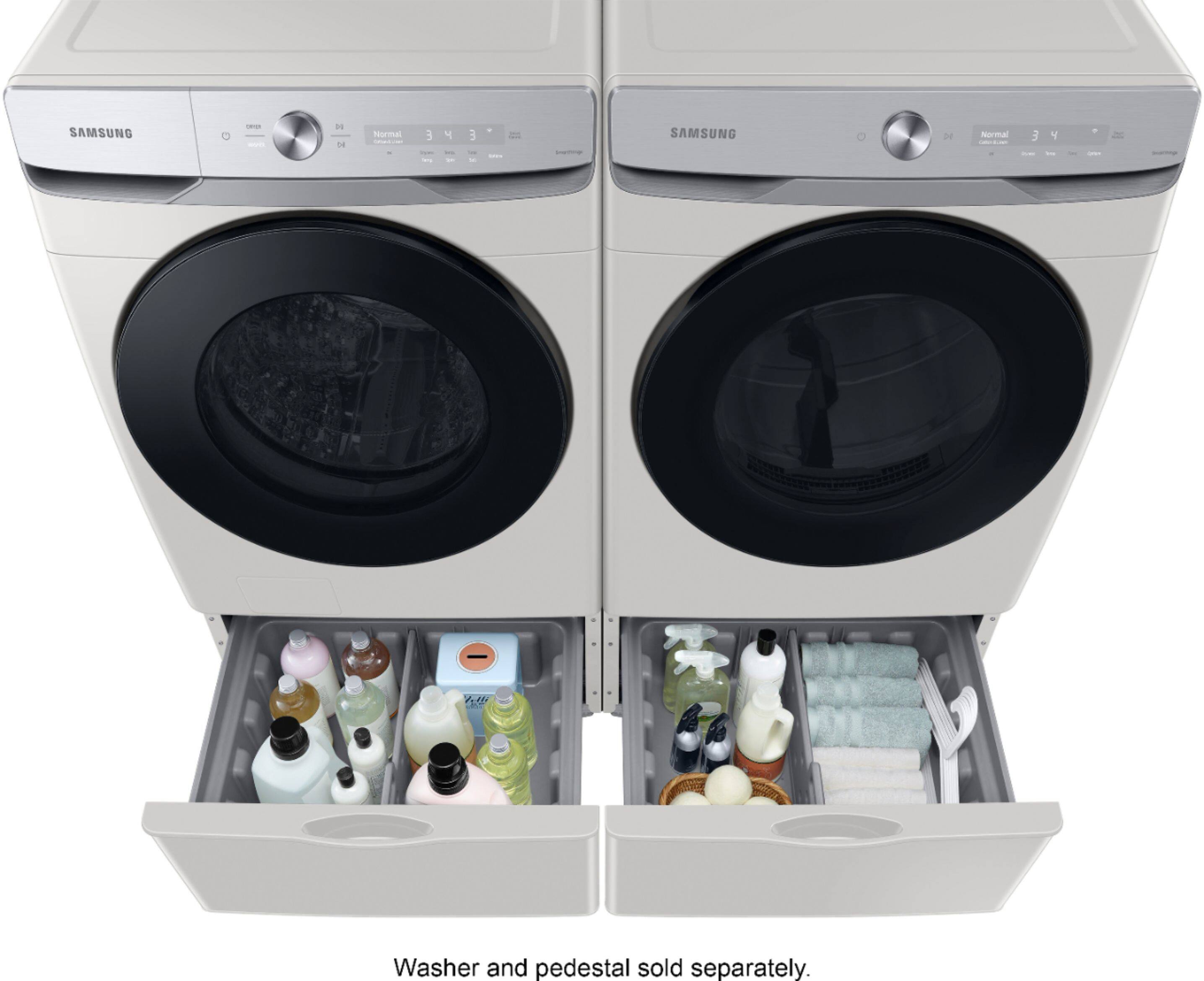 Alt View 15. Samsung - 7.5 Cu. Ft. Stackable Smart Gas Dryer with Steam and Super Speed Dry - Ivory.