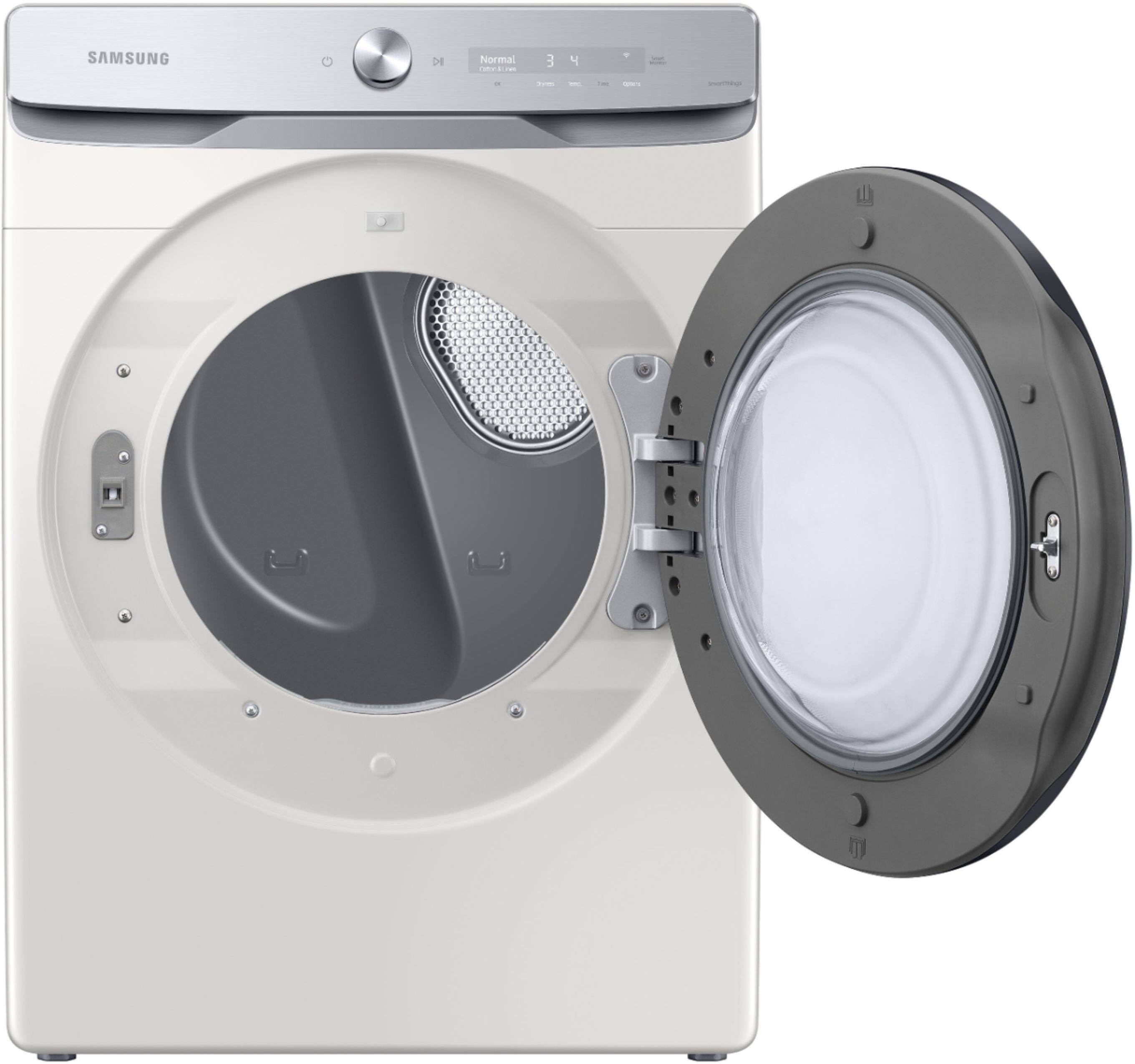 Alt View 18. Samsung - 7.5 Cu. Ft. Stackable Smart Gas Dryer with Steam and Super Speed Dry - Ivory.