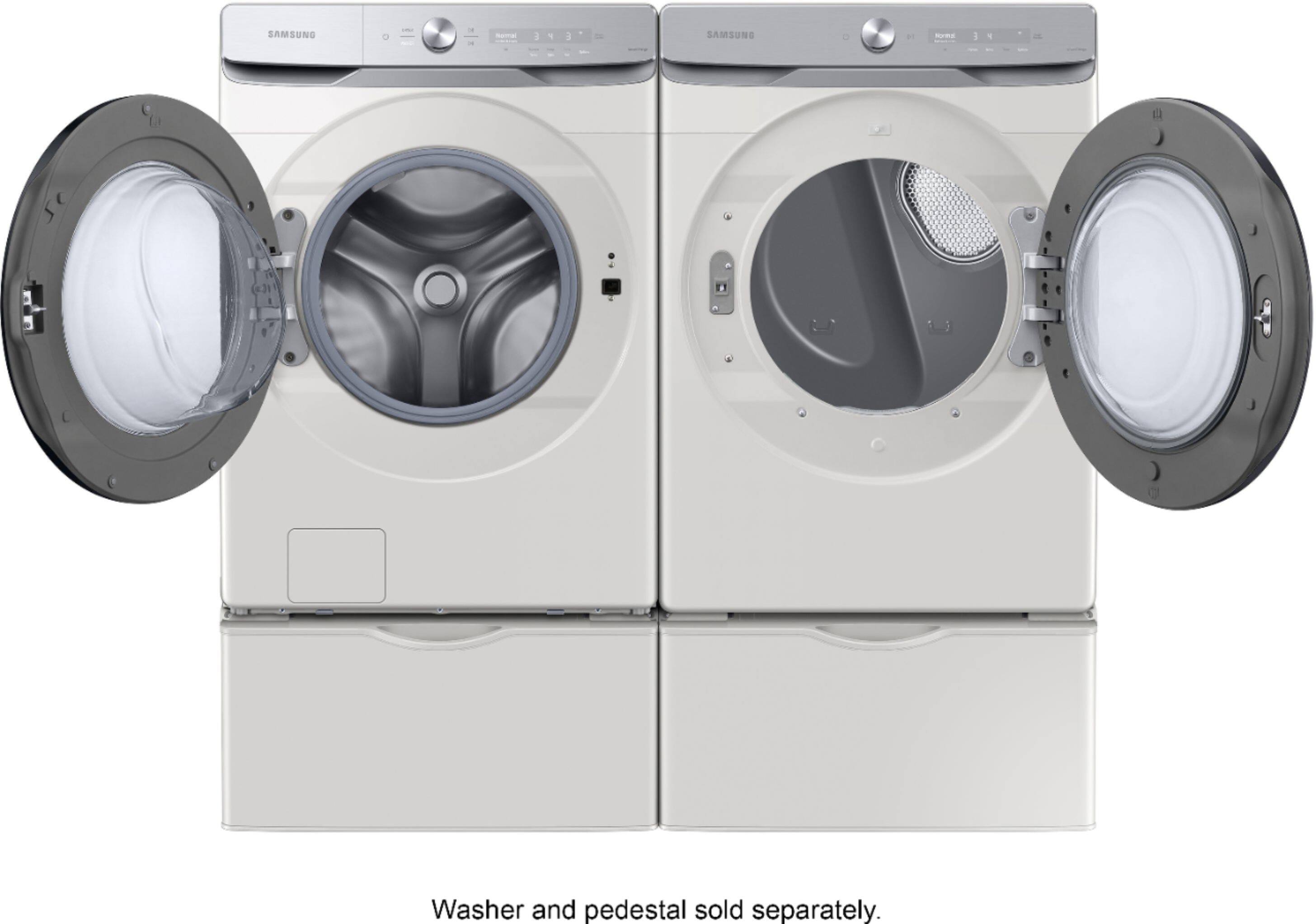 Alt View 21. Samsung - 7.5 Cu. Ft. Stackable Smart Gas Dryer with Steam and Super Speed Dry - Ivory.