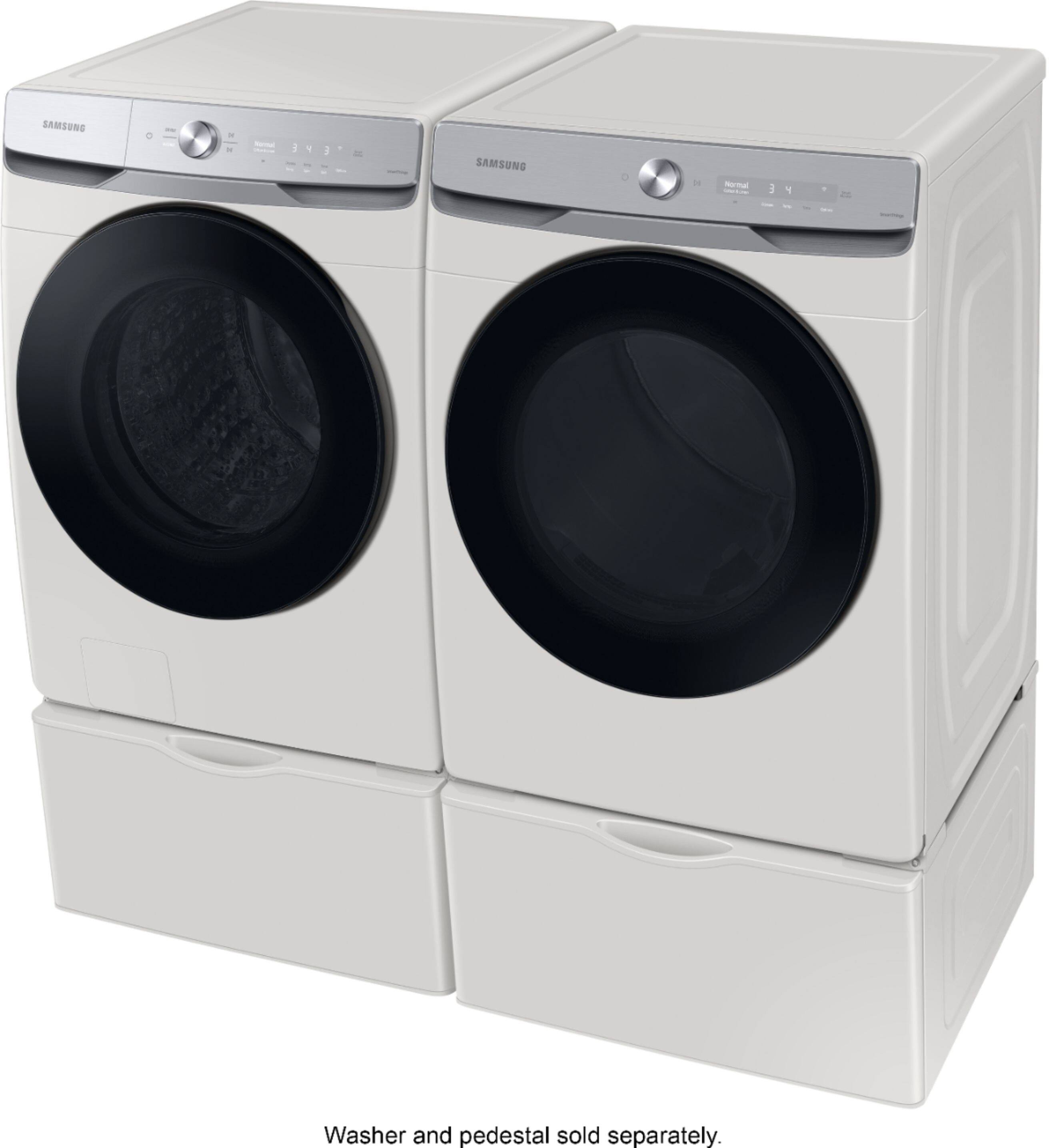 Alt View 22. Samsung - 7.5 Cu. Ft. Stackable Smart Gas Dryer with Steam and Super Speed Dry - Ivory.