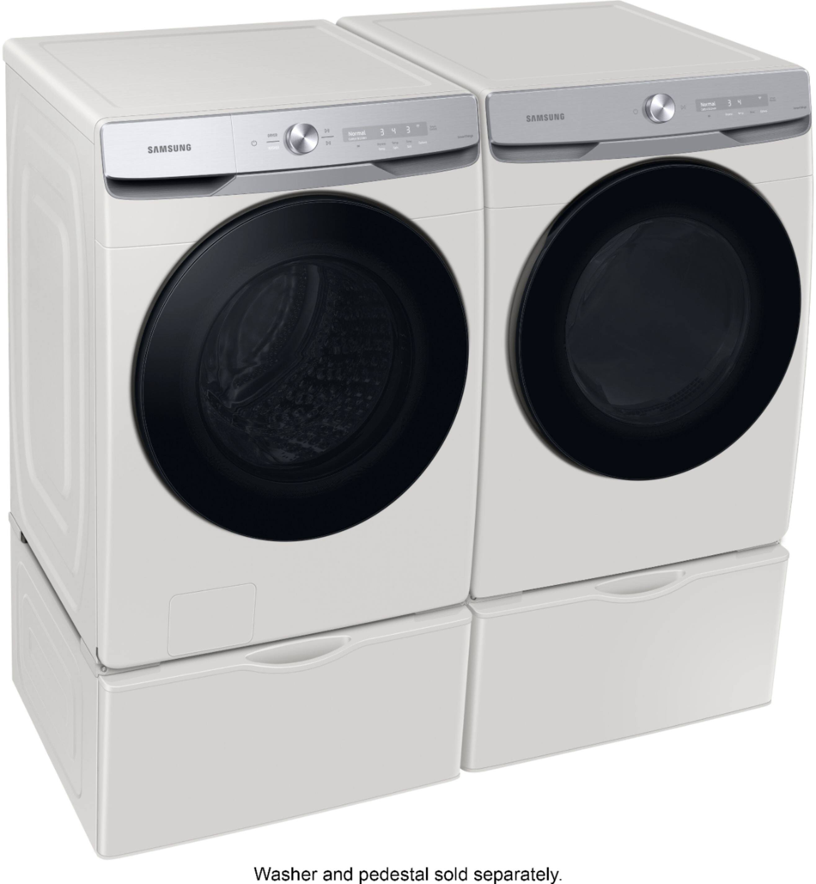 Alt View 23. Samsung - 7.5 Cu. Ft. Stackable Smart Gas Dryer with Steam and Super Speed Dry - Ivory.