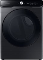 Samsung - 7.5 Cu. Ft. Stackable Smart Gas Dryer with Steam and Super Speed Dry - Brushed Black - Front_Zoom