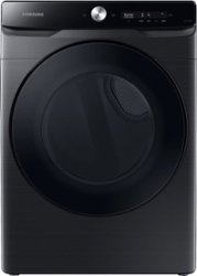 Samsung - 7.5 Cu. Ft. Stackable Smart Gas Dryer with Super Speed Dry - Brushed Black - Front_Zoom