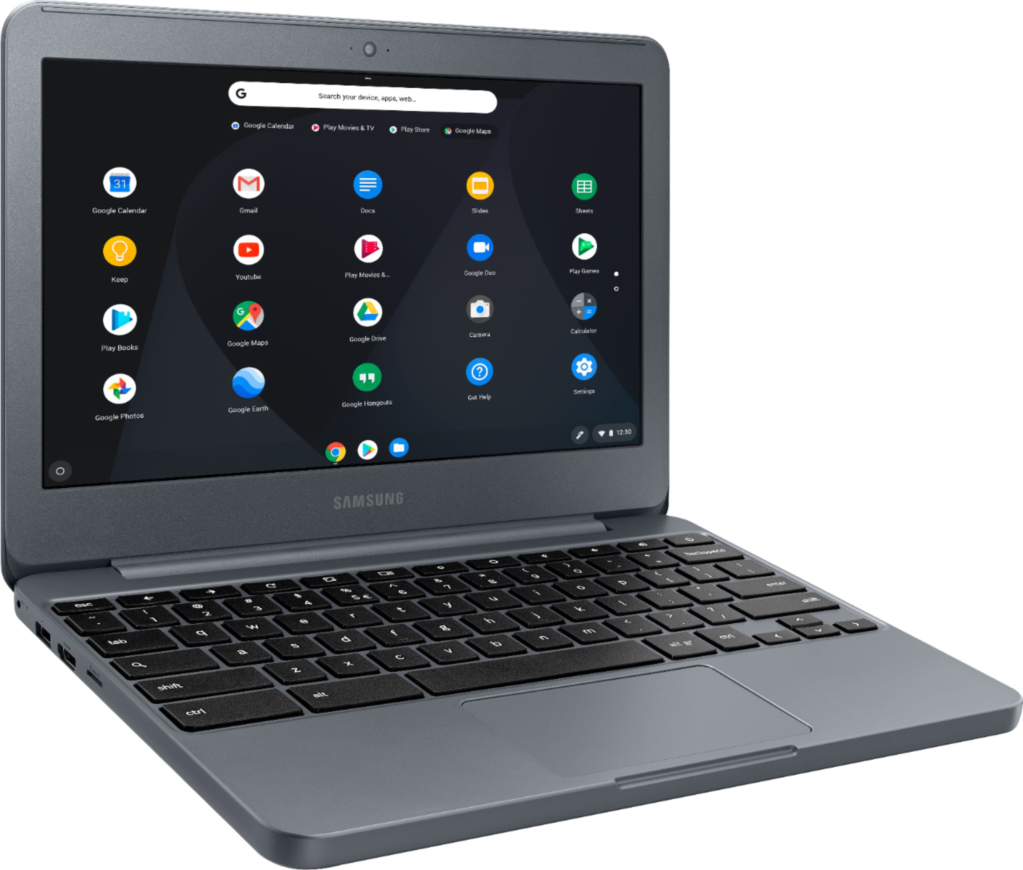 Angle View: Samsung - Geek Squad Certified Refurbished 11.6" Chromebook - Intel Atom x5 - 4GB Memory - 32GB eMMC Flash Memory