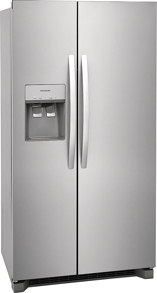 Angle View: Frigidaire - 22.3 Cu. Ft. Side-by-Side Counter-Depth Refrigerator - Stainless steel