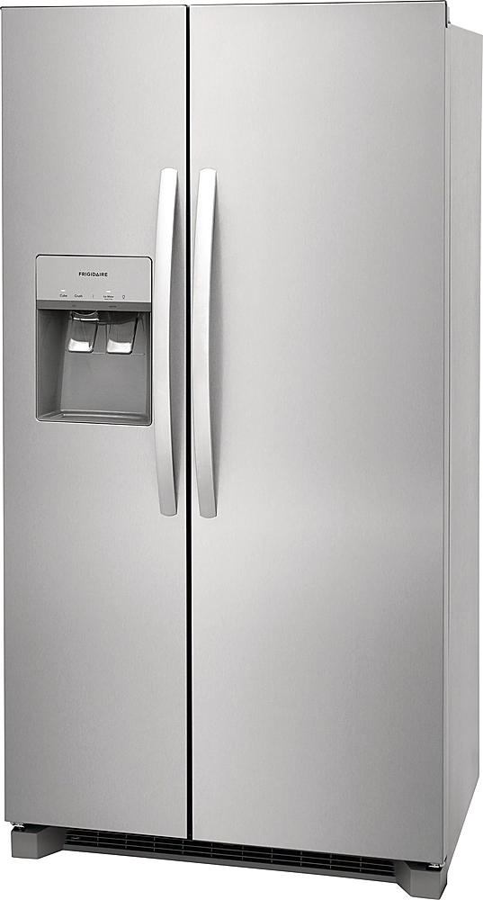 Left View: Frigidaire - 22.3 Cu. Ft. Side-by-Side Counter-Depth Refrigerator - Stainless steel