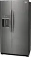 Angle. Frigidaire - Gallery 22.3 Cu. Ft. Side-by-Side Counter-Depth Refrigerator - Smudge-Proof® Black Stainless Steel.