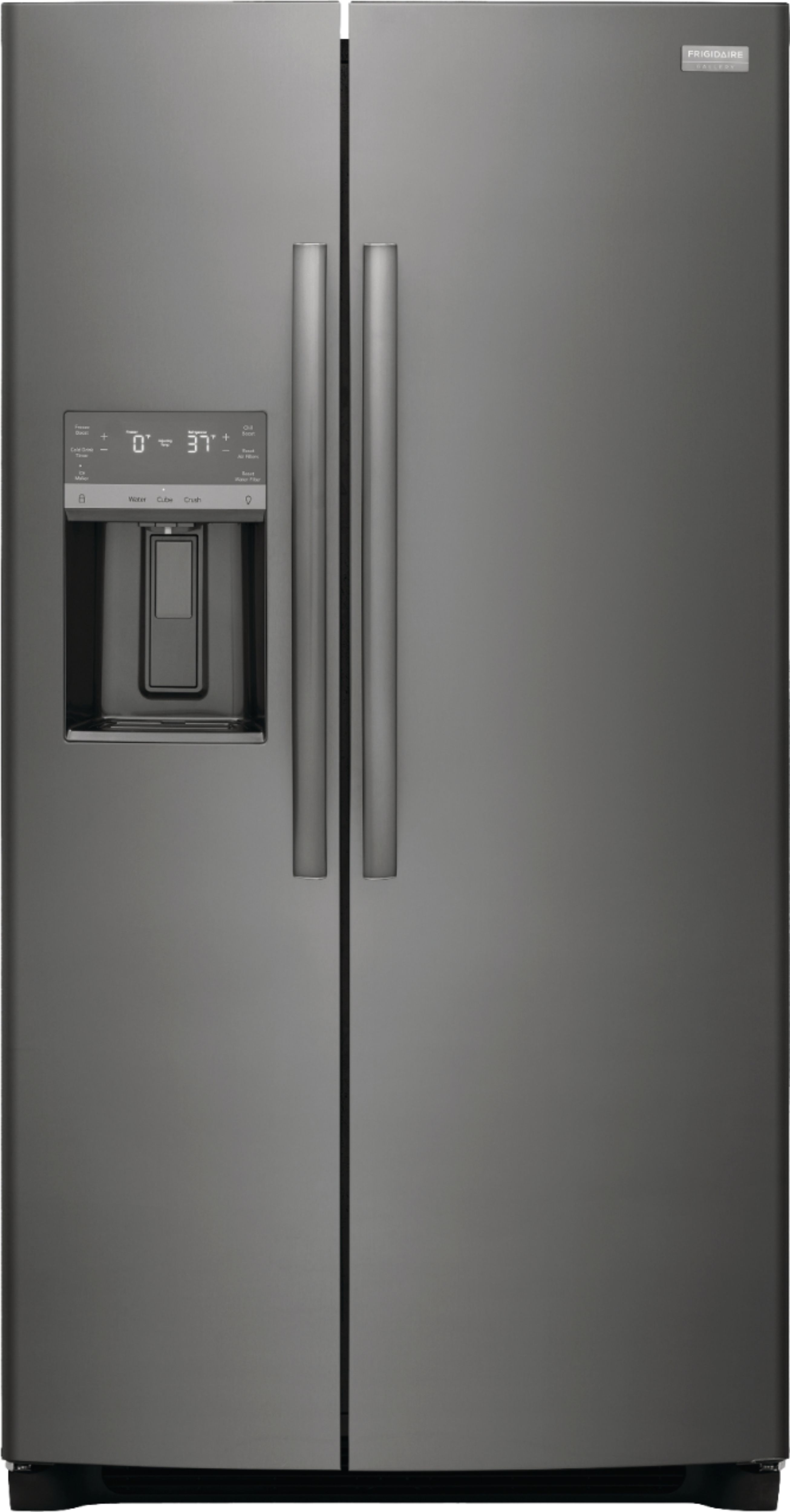 Frigidaire - Gallery 22.3 Cu. Ft. Side-by-Side Counter-Depth Refrigerator - Black stainless steel