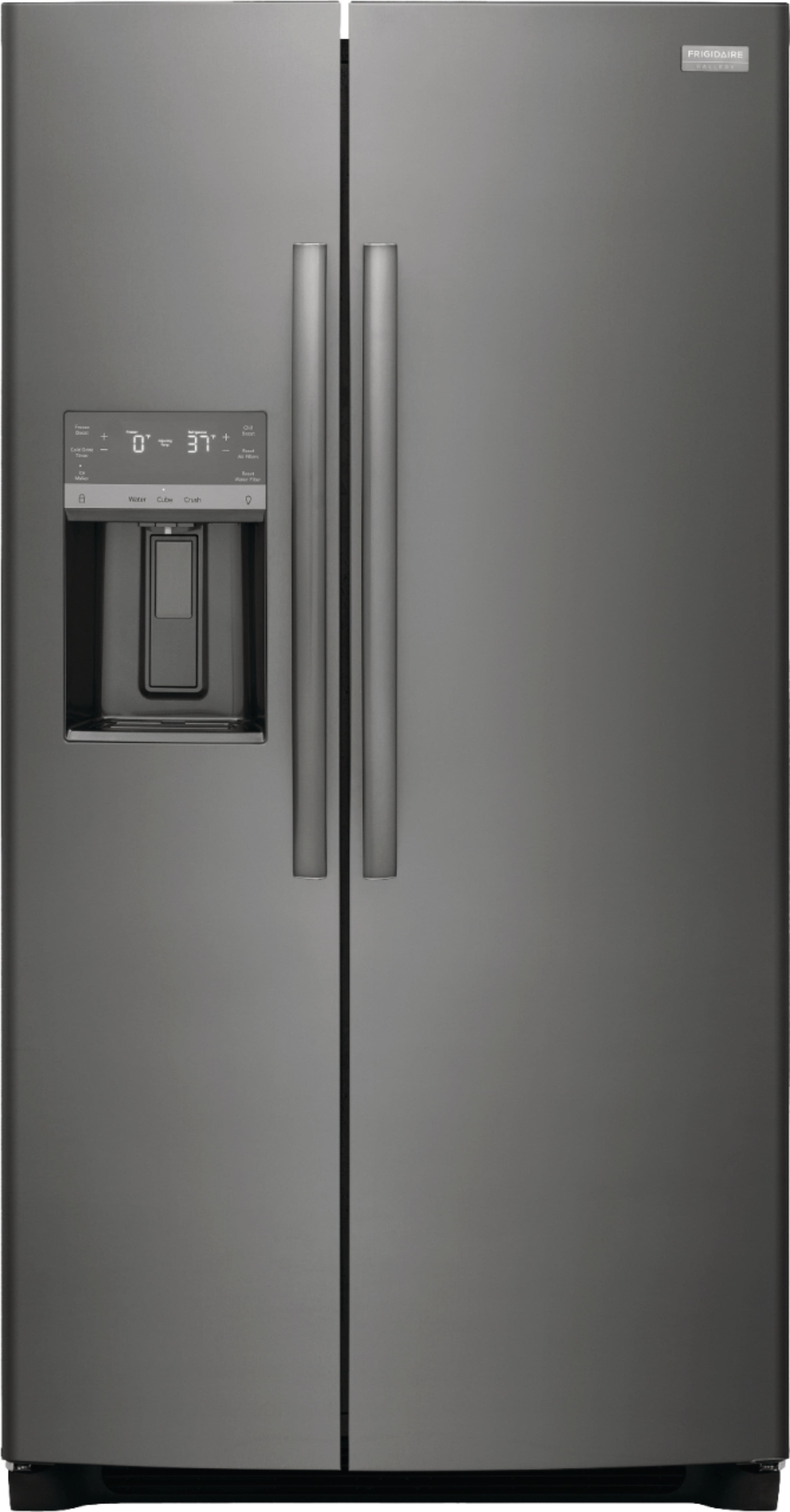 Frigidaire - Gallery 22.3 Cu. Ft. Side-by-Side Counter-Depth Refrigerator - Black Stainless Steel - Front_Zoom