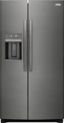 Front. Frigidaire - Gallery 22.3 Cu. Ft. Side-by-Side Counter-Depth Refrigerator - Smudge-Proof® Black Stainless Steel.