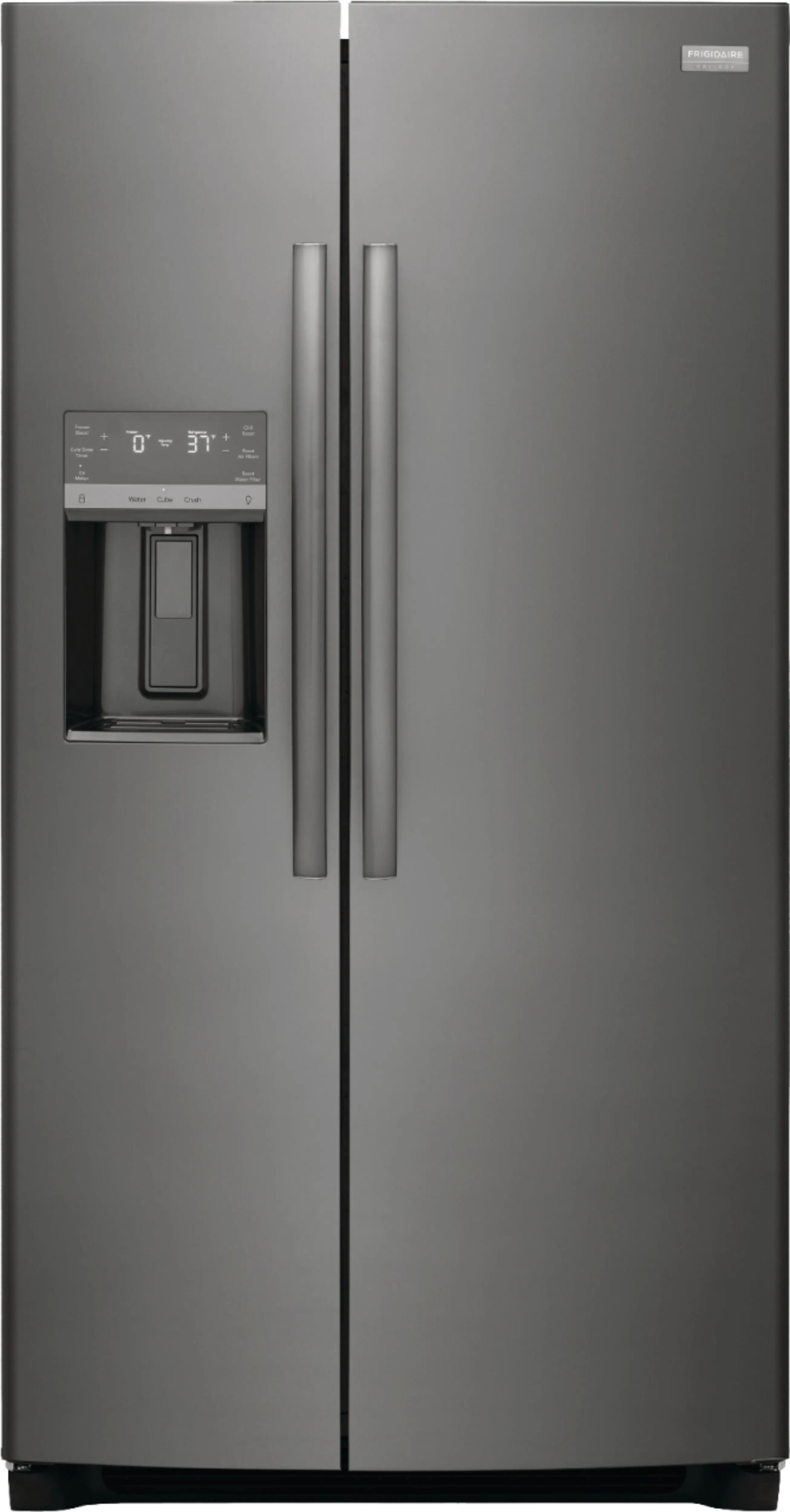 Frigidaire - Gallery 22.3 Cu. Ft. Side-by-Side Counter-Depth Refrigerator - Black Stainless Steel