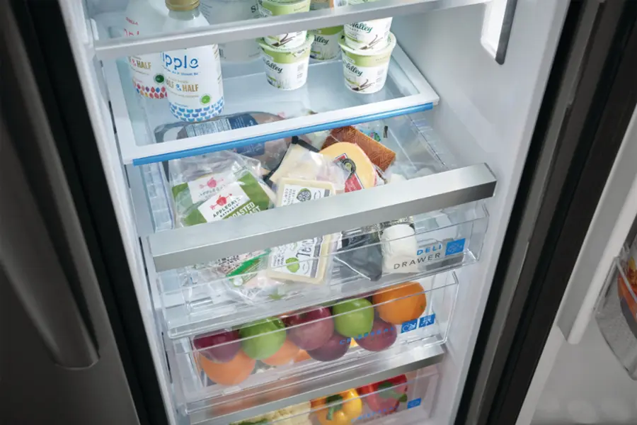 Alt View 11. Frigidaire - Gallery 22.3 Cu. Ft. Side-by-Side Counter-Depth Refrigerator - Smudge-Proof® Black Stainless Steel.