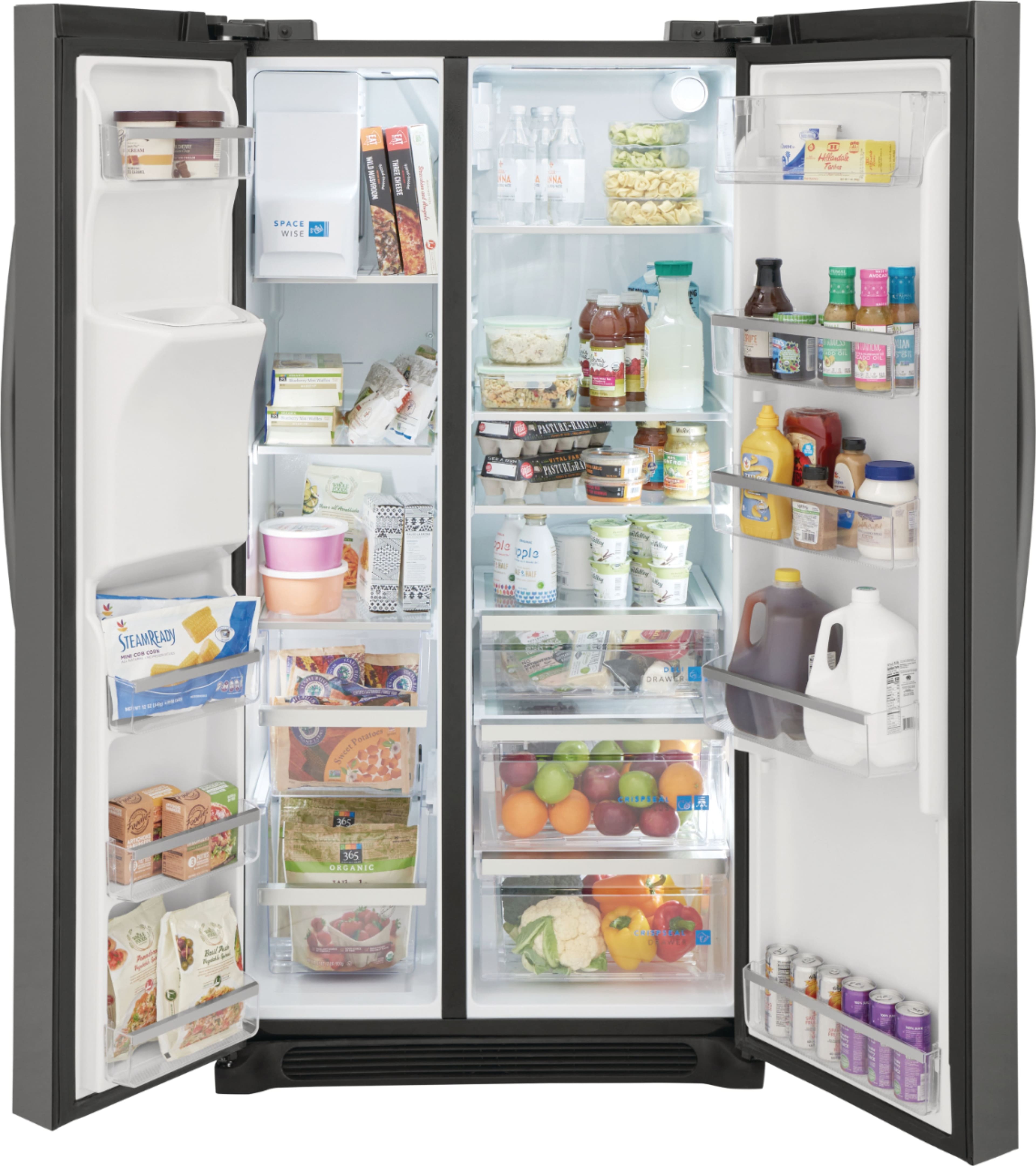 Alt View 1. Frigidaire - Gallery 22.3 Cu. Ft. Side-by-Side Counter-Depth Refrigerator - Smudge-Proof® Black Stainless Steel.