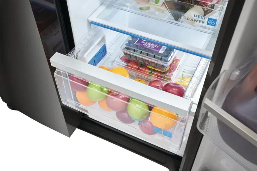 Alt View 2. Frigidaire - Gallery 22.3 Cu. Ft. Side-by-Side Counter-Depth Refrigerator - Smudge-Proof® Black Stainless Steel.