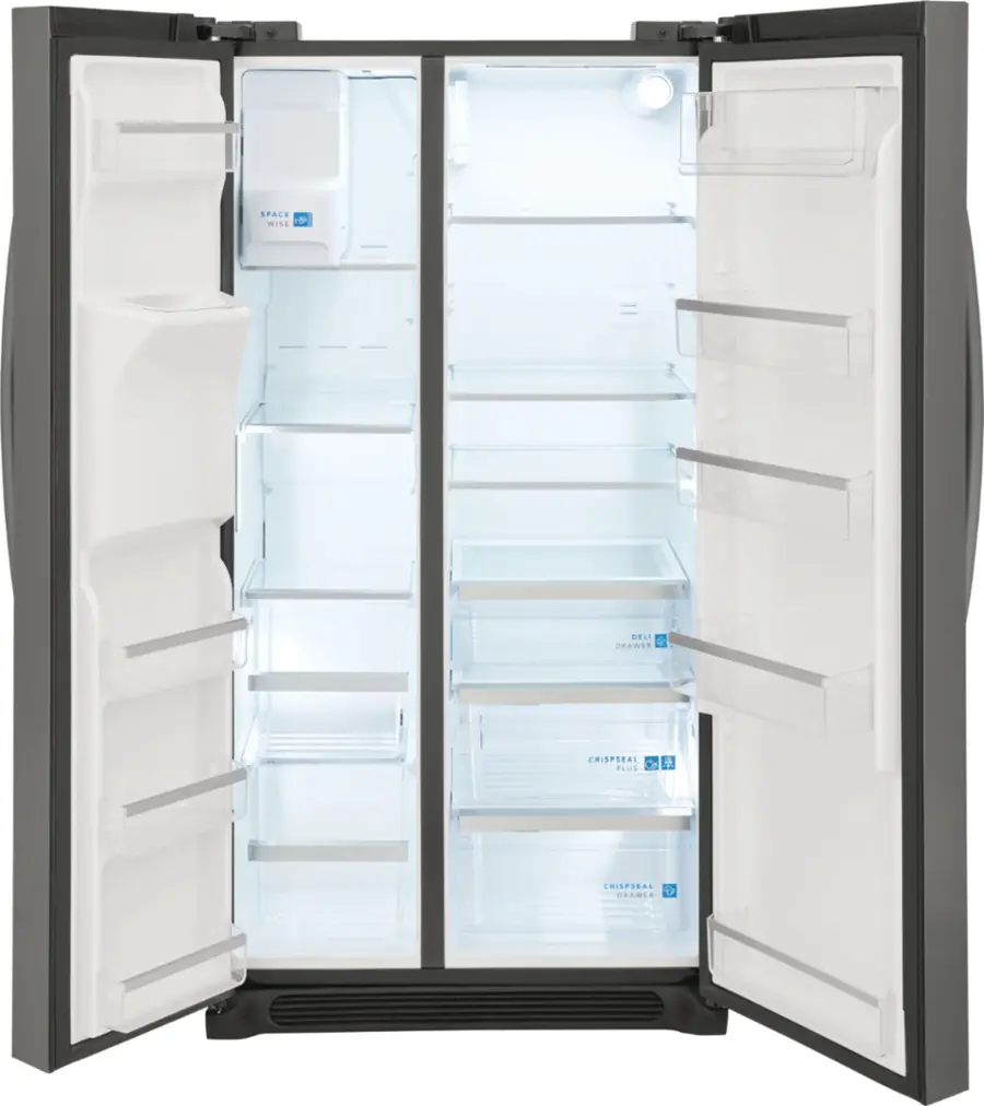 Alt View 3. Frigidaire - Gallery 22.3 Cu. Ft. Side-by-Side Counter-Depth Refrigerator - Smudge-Proof® Black Stainless Steel.