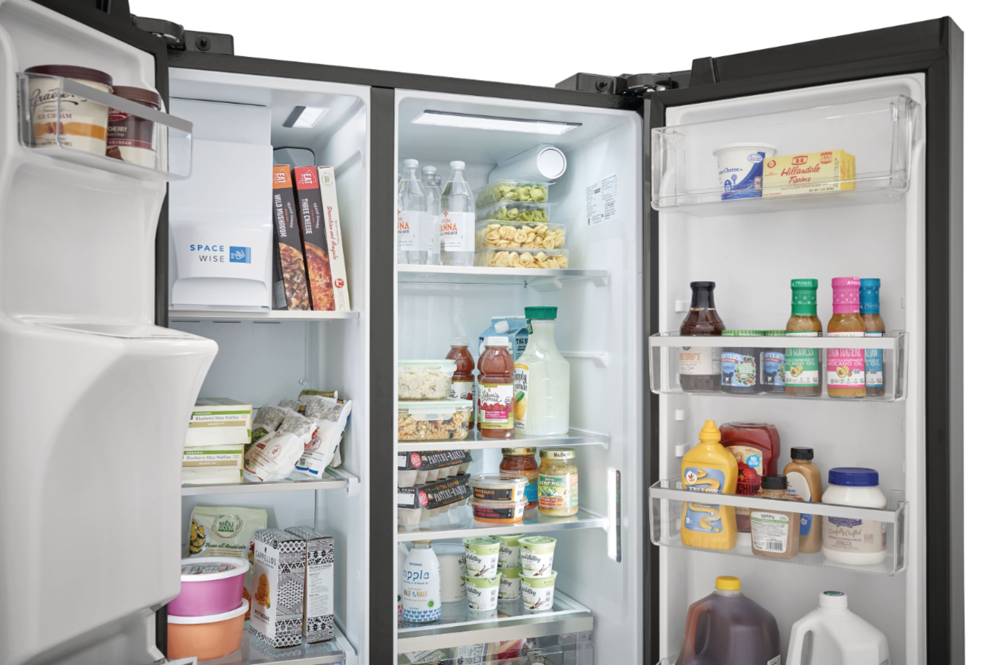Alt View 4. Frigidaire - Gallery 22.3 Cu. Ft. Side-by-Side Counter-Depth Refrigerator - Smudge-Proof® Black Stainless Steel.
