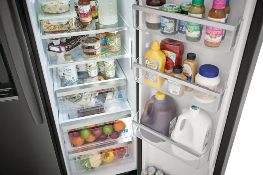Alt View 5. Frigidaire - Gallery 22.3 Cu. Ft. Side-by-Side Counter-Depth Refrigerator - Smudge-Proof® Black Stainless Steel.
