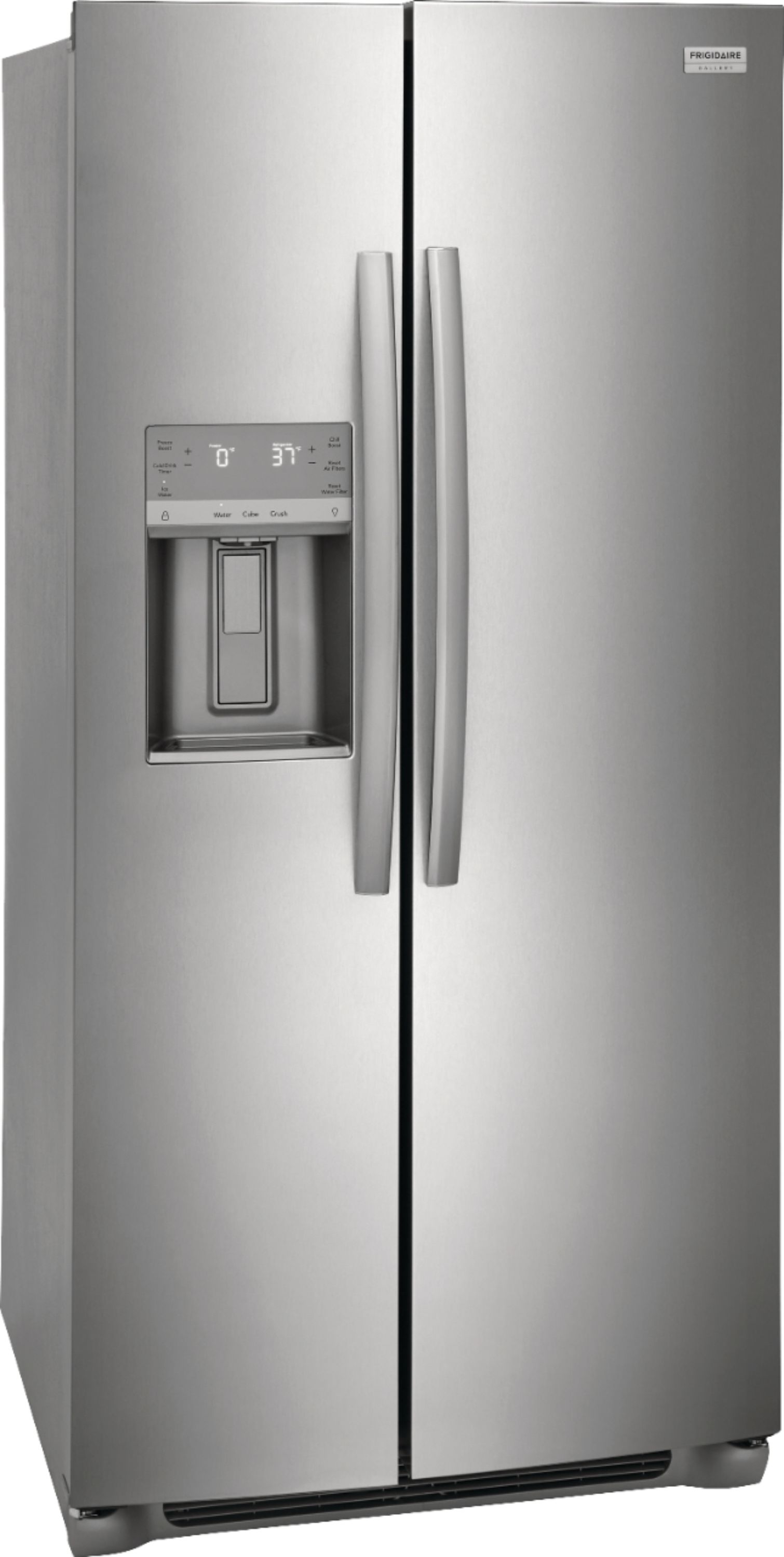 Angle View: Frigidaire - Gallery 22.3 Cu. Ft. Side-by-Side Counter-Depth Refrigerator - Stainless steel
