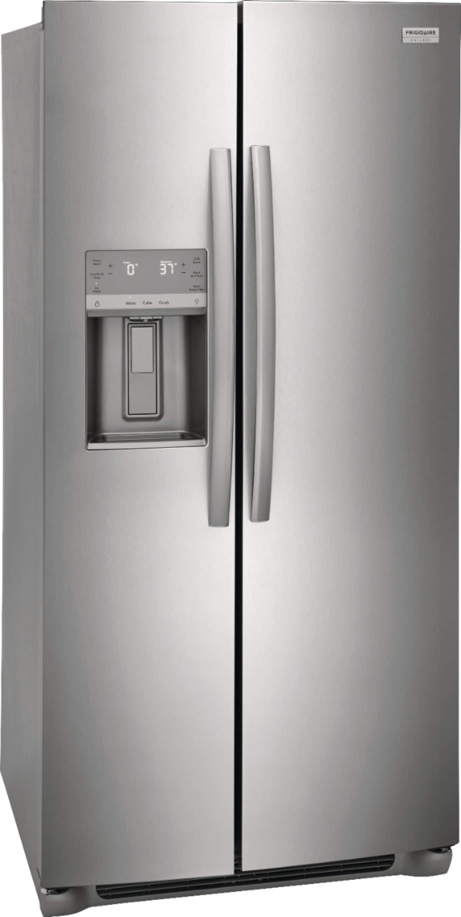 Angle. Frigidaire - Gallery 22.3 Cu. Ft. Side-by-Side Counter-Depth Refrigerator - Silver.