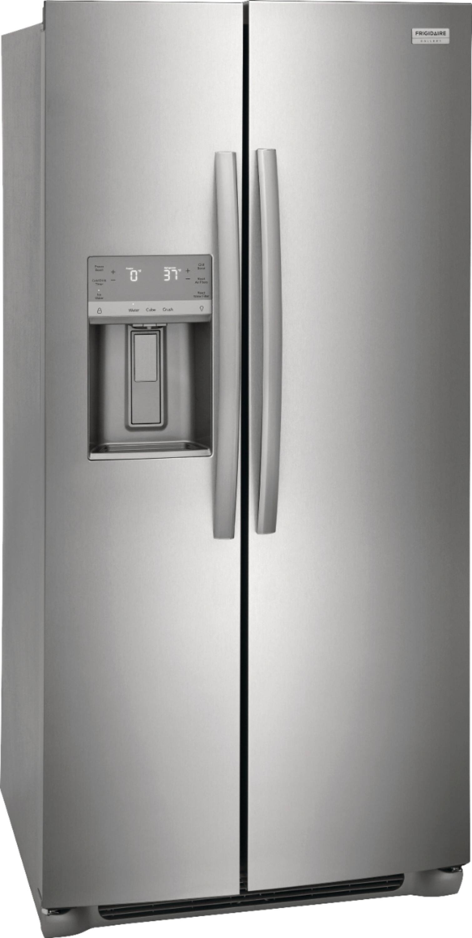 Angle. Frigidaire - Gallery 22.3 Cu. Ft. Side-by-Side Counter-Depth Refrigerator - Silver.