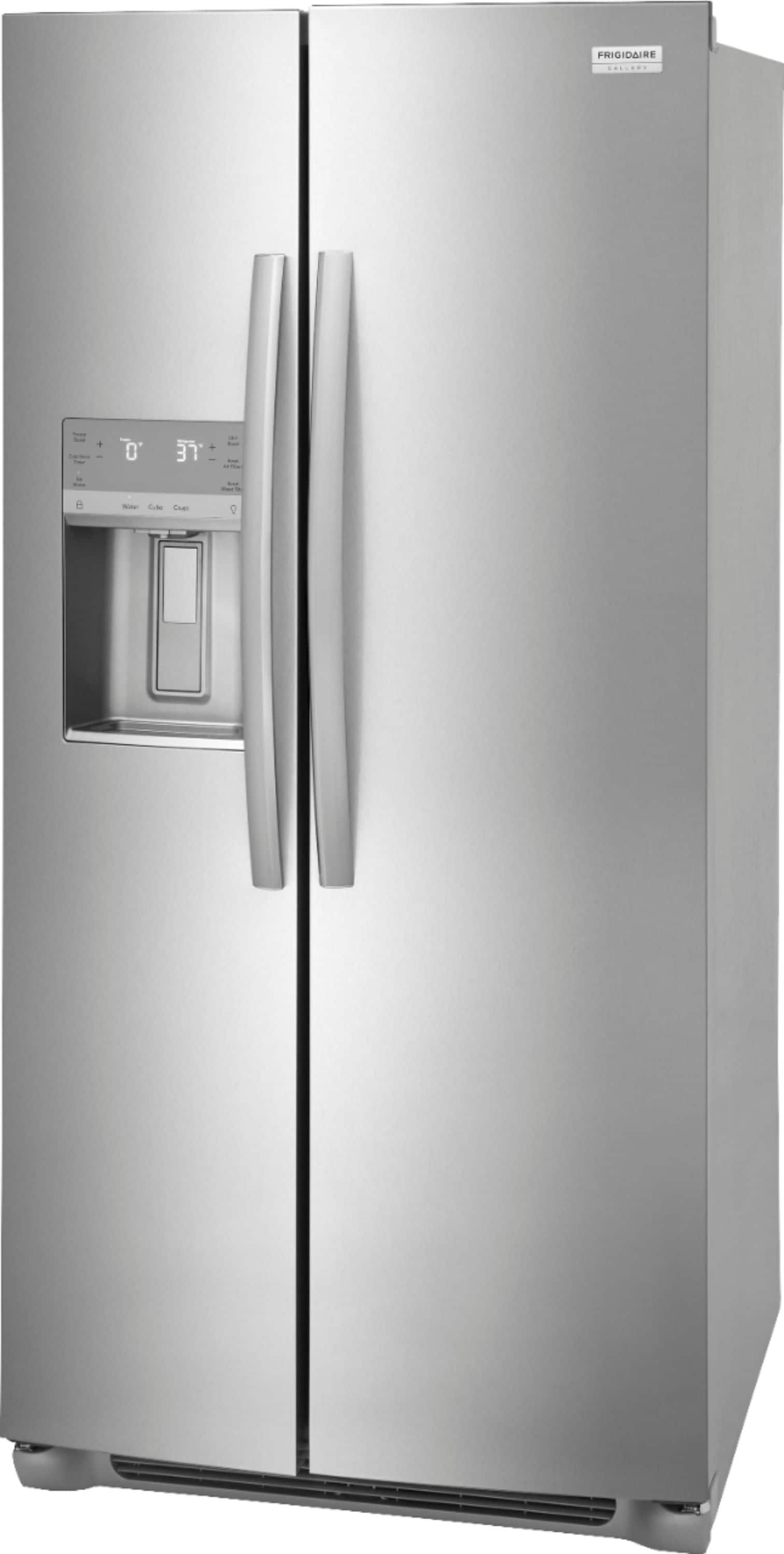 Left. Frigidaire - Gallery 22.3 Cu. Ft. Side-by-Side Counter-Depth Refrigerator - Silver.