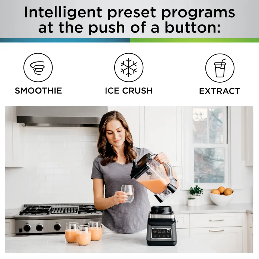 Intelligent preset programs at the push of a button: SMOOTHIE ICE CRUSH EXTRACT