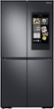 Front Zoom. Samsung - 23 cu. ft. Smart Counter Depth 4-Door Flex™ Refrigerator with Family Hub™ & Beverage Center - Black stainless steel.