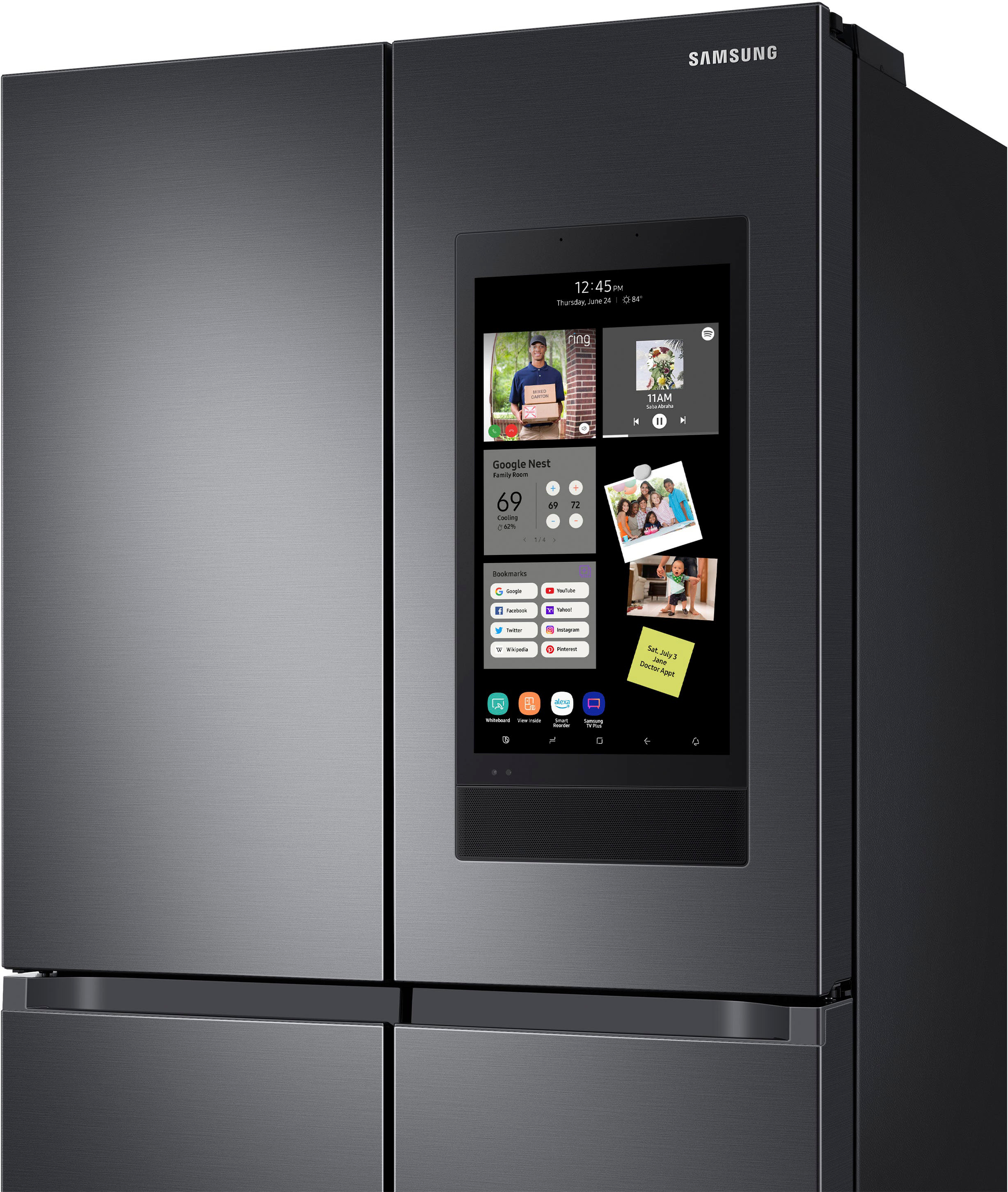 Samsung Fingerprint Resistant Black Stainless Steel 4-Door Flex Refrigerator
