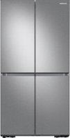 Samsung - 23 cu. ft. 4-Door Flex French Door Counter Depth Smart Refrigerator with Beverage Center - Stainless Steel - Front_Zoom