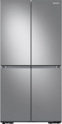 Samsung - 23 cu. ft. 4-Door Flex French Door Counter Depth Refrigerator with WiFi, Beverage Center and Dual Ice Maker - Stainless steel - Front_Zoom