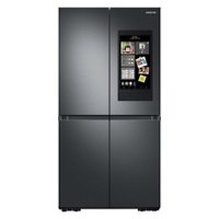Samsung - 29 cu. ft. Smart 4-Door Flex refrigerator with Family Hub and Beverage Center - Black stainless steel - Front_Zoom