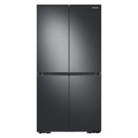 Samsung - 29 cu. ft. 4-Door Flex French Door Smart Refrigerator with Dual Ice Maker - Black Stainless Steel - Front_Zoom
