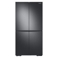 Samsung - 23 cu. ft. 4-Door Flex French Door Counter Depth Refrigerator with WiFi, Beverage Center and Dual Ice Maker - Black stainless steel - Front_Zoom
