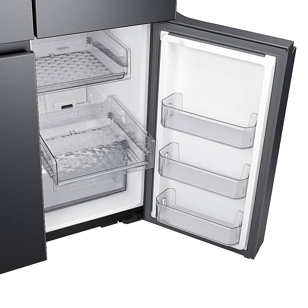 Alt View 18. Samsung - 23 cu. ft. 4-Door Flex French Door Counter Depth Smart Refrigerator with Beverage Center - Fingerprint Resistant Black Stainless Steel.