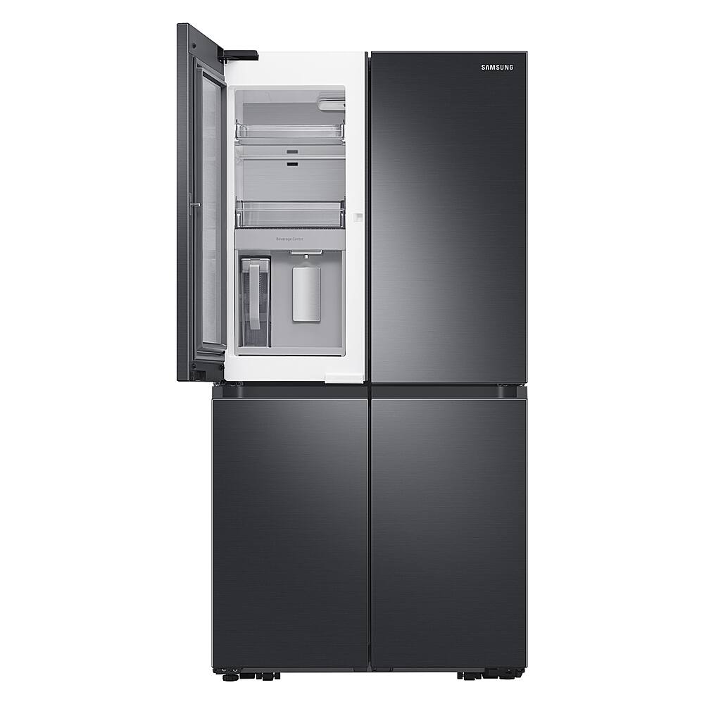 Alt View 20. Samsung - 23 cu. ft. 4-Door Flex French Door Counter Depth Smart Refrigerator with Beverage Center - Fingerprint Resistant Black Stainless Steel.