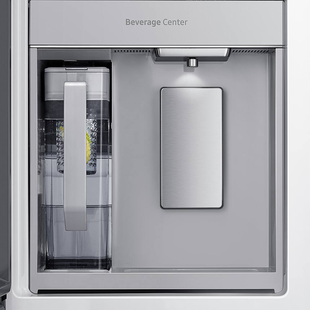 Alt View 14. Samsung - 29 cu. ft. 4-Door Flex French Door Smart Refrigerator with Beverage Center - Black Stainless Steel.