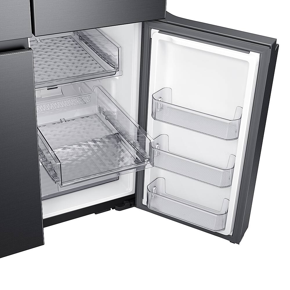 Alt View 18. Samsung - 29 cu. ft. 4-Door Flex French Door Smart Refrigerator with Beverage Center - Black Stainless Steel.