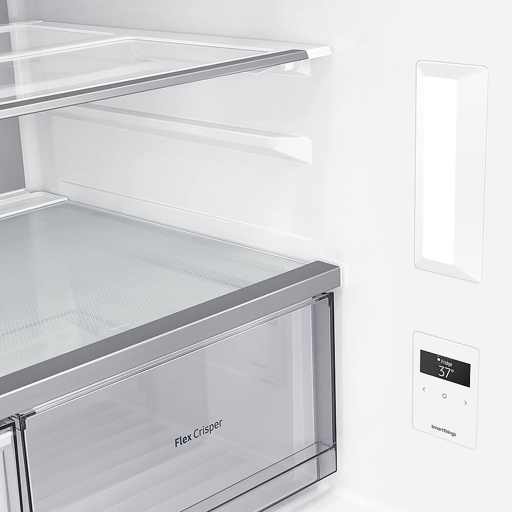 Alt View 19. Samsung - 29 cu. ft. 4-Door Flex French Door Smart Refrigerator with Beverage Center - Black Stainless Steel.