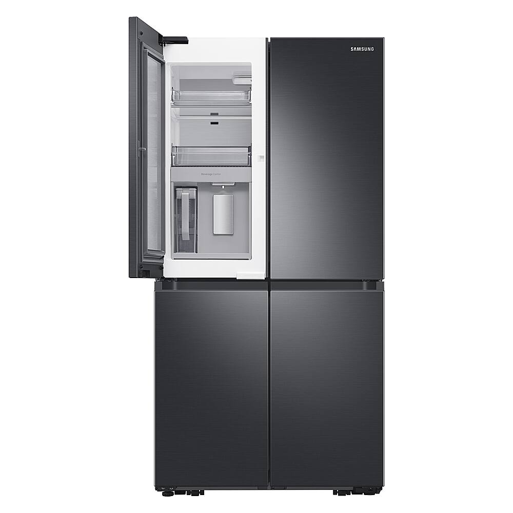 Alt View 20. Samsung - 29 cu. ft. 4-Door Flex French Door Smart Refrigerator with Beverage Center - Black Stainless Steel.