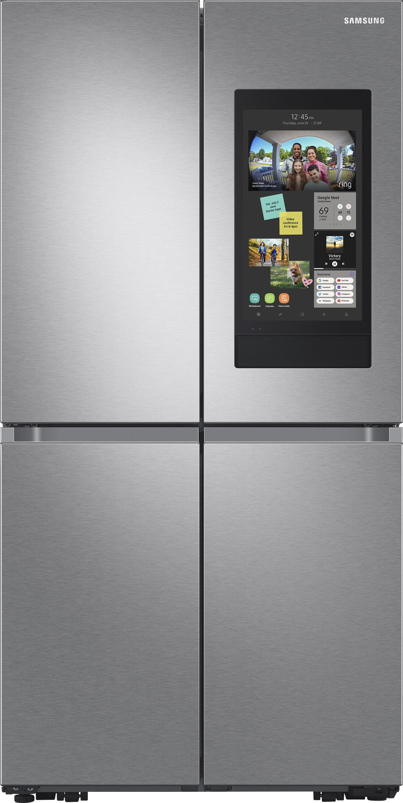 Samsung 29 cu. ft. 4-Door Family Hub French Door Smart Refrigerator in  Fingerprint Resistant Stainless Steel, Standard Depth RF29A9771SR - The  Home Depot