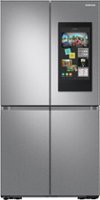 Samsung - 23 cu. ft. 4-Door Flex Counter Depth Smart Refrigerator with Family Hub - Stainless Steel - Front_Zoom