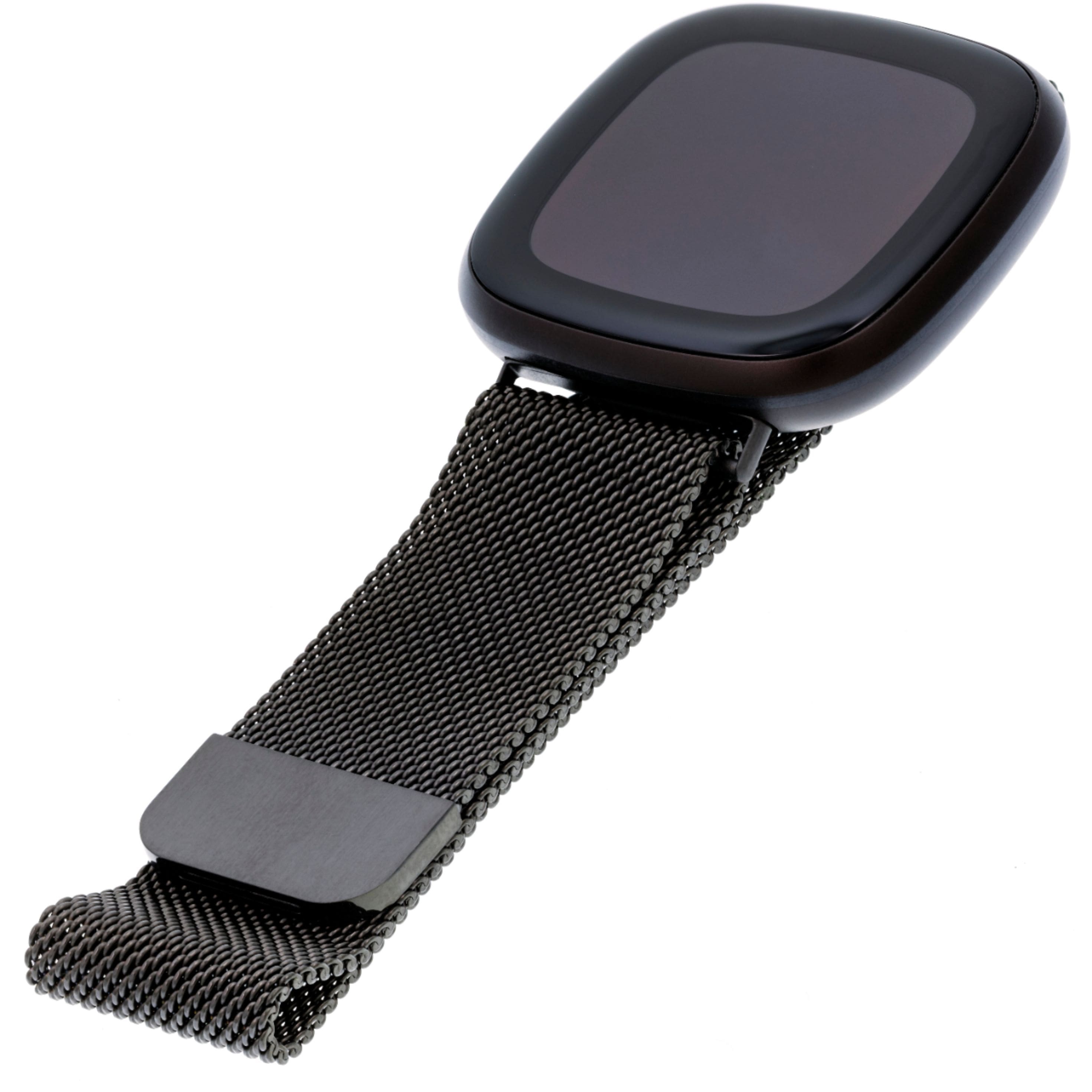 Alt View 14. WITHit - Band Kit for Fitbit Versa 3 and Fitbit Sense (3-Pack) - Black Mesh/Bluestone Sport & Black Woven Silicone.