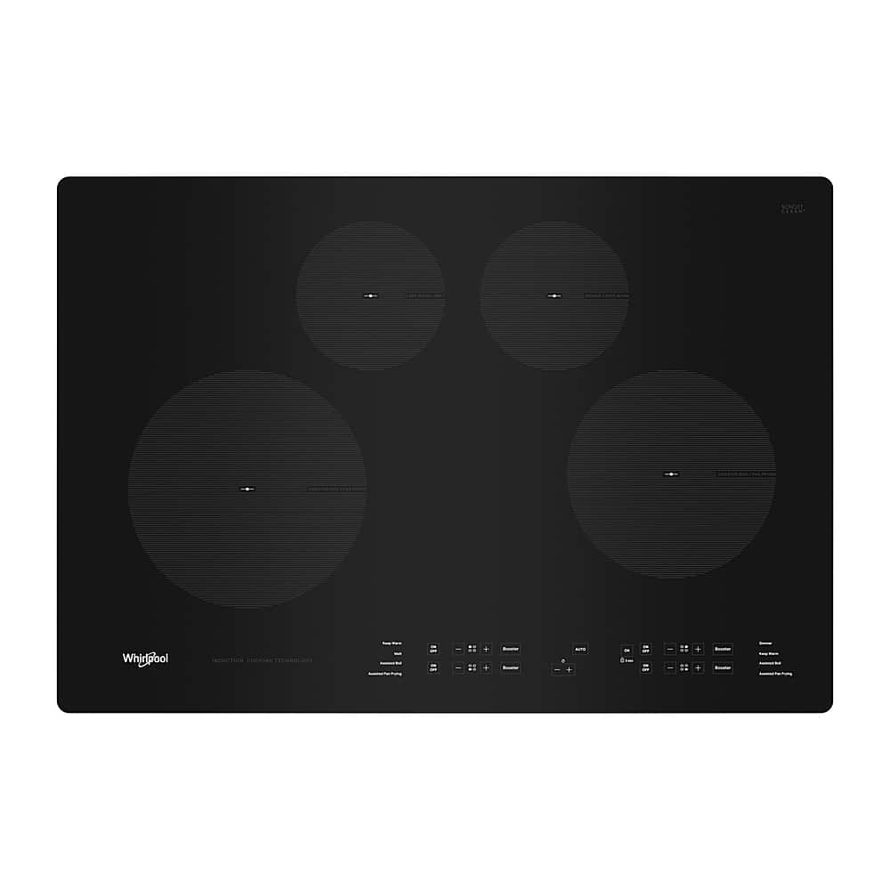 Whirlpool - 30" Built-In Electric Induction Cooktop with 4 Elements with Quick Cleanup - Black - Front_Zoom