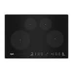 Whirlpool - 30 in. Wide 4 element Built-In Electric Induction Cooktop with Quick Cleanup - Black