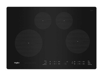 Whirlpool - 30" Built-In Electric Induction Cooktop with 4 Elements with Quick Cleanup - Black - Front_Zoom