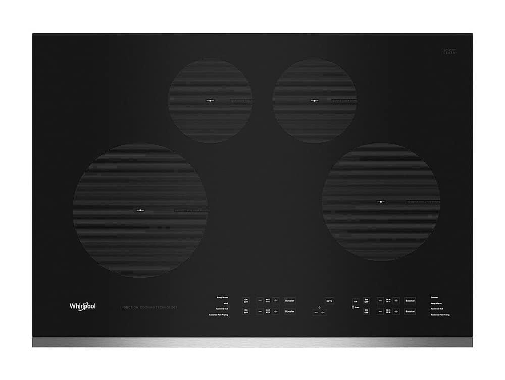 Whirlpool - 30" Built-In Electric Induction Cooktop with 4 Elements with Quick Cleanup - Stainless Steel - Front_Zoom