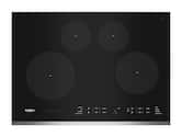 Whirlpool - 30 in. Wide 4 element Built-In Electric Induction Cooktop with Quick Cleanup - Stainless Steel