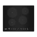 Whirlpool - 24 in. Wide 4 element Built-In Electric Induction Cooktop with Small Space - Black