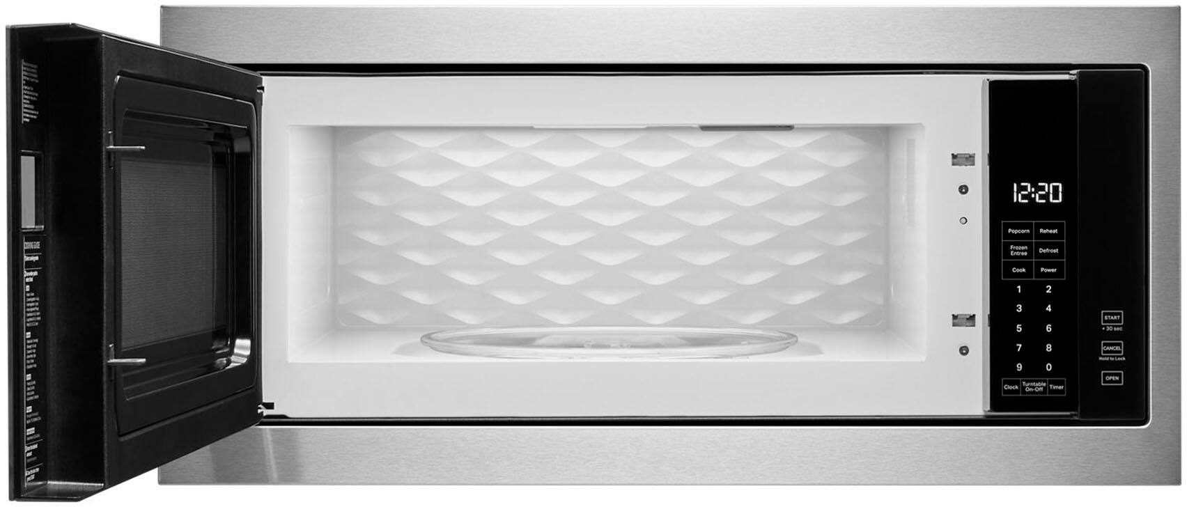 Angle. Whirlpool - 1.1 Cu. Ft. Built-In Microwave with Slim Trim Kit - Stainless Steel.