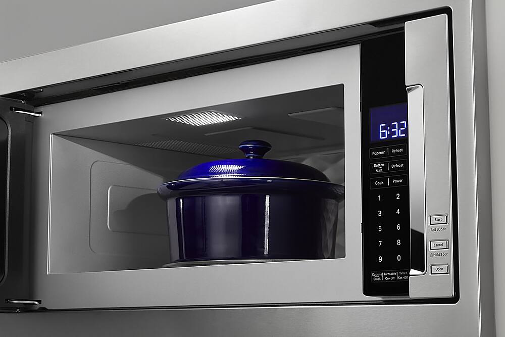 Alt View 19. KitchenAid - 1.1 Cu. Ft. Built-In Low Profile Microwave with Slim Trim Kit - Stainless Steel.